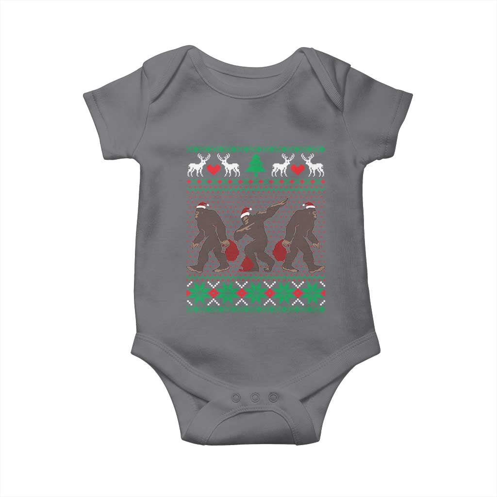 Funny Santa Bigfoot Squad Christmas Baby Onesie