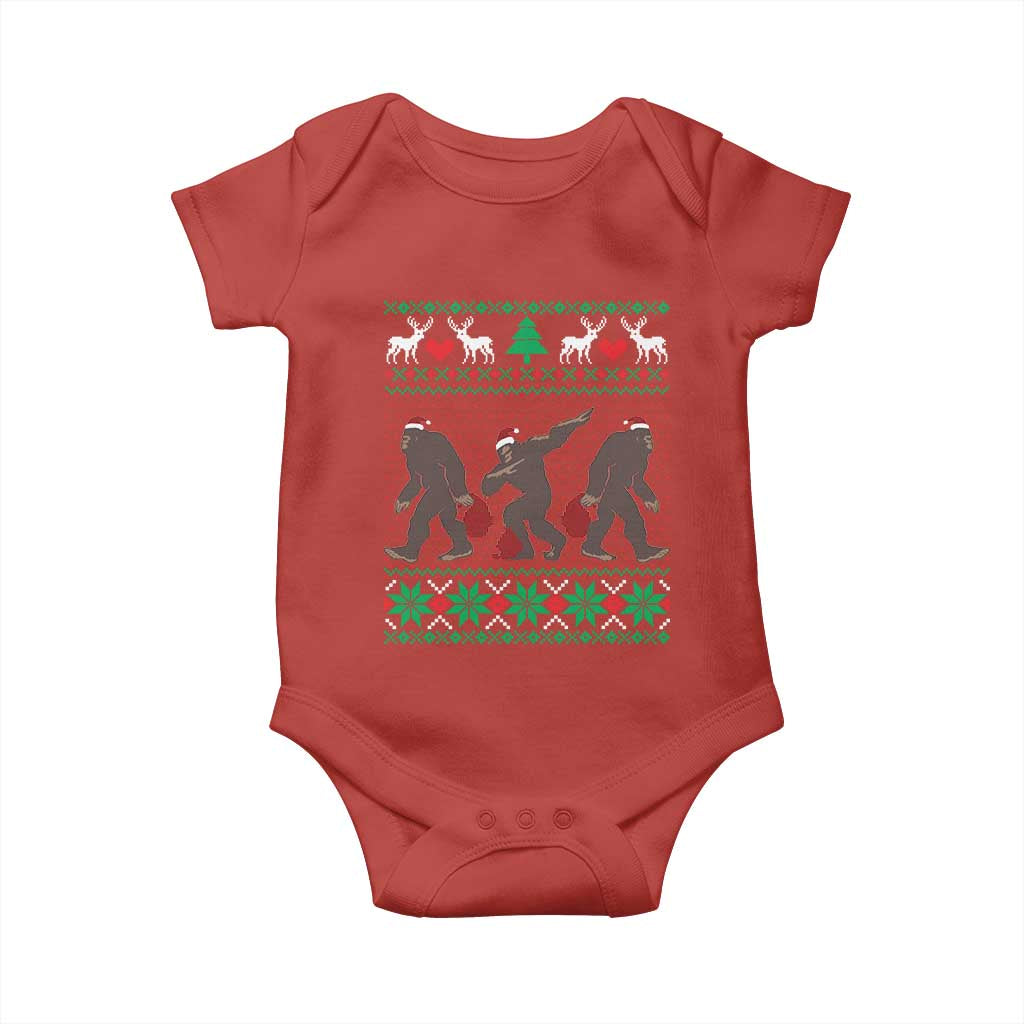 Funny Santa Bigfoot Squad Christmas Baby Onesie