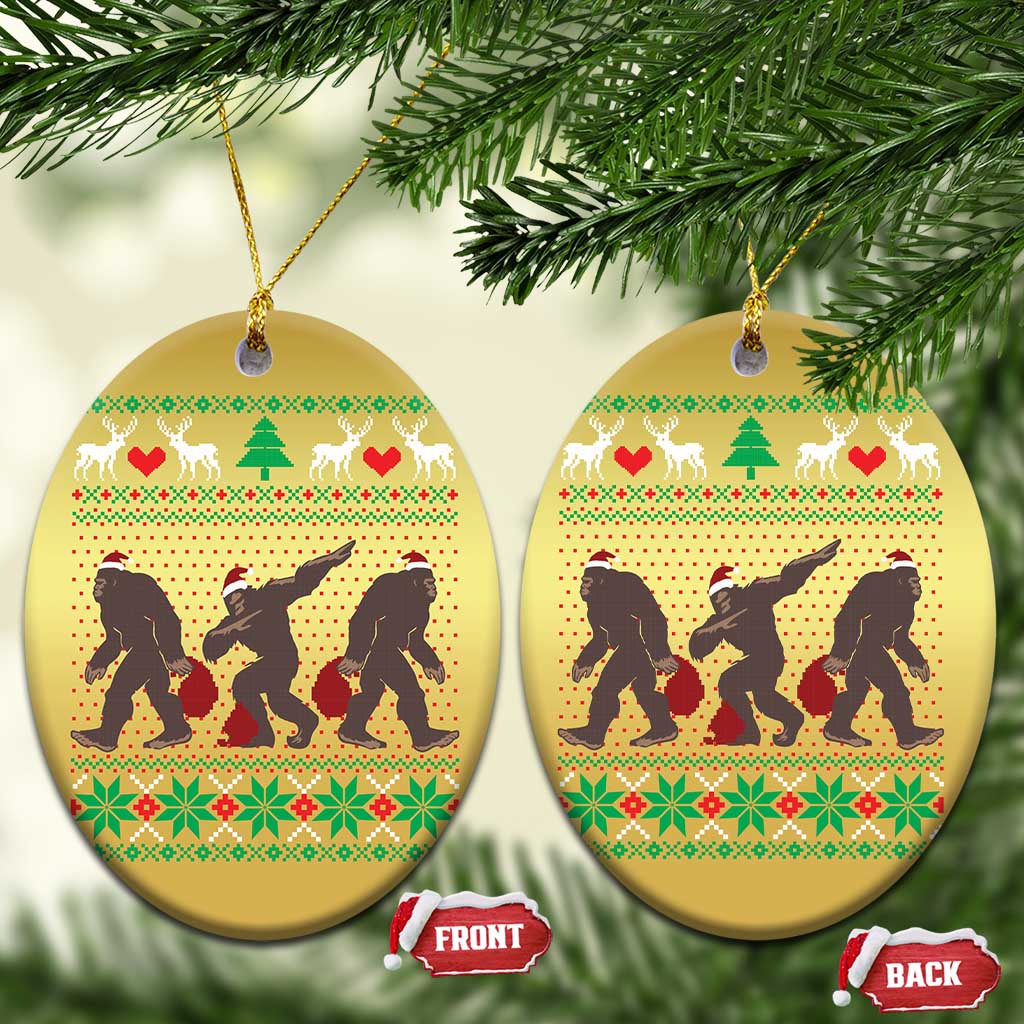 Funny Santa Bigfoot Squad Xmas Christmas Ornament - Wonder Print Shop