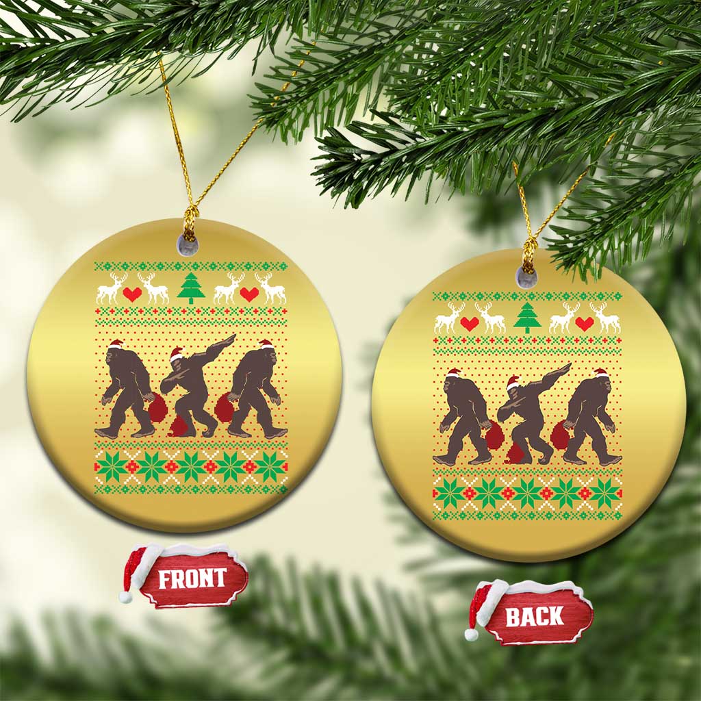 Funny Santa Bigfoot Squad Xmas Christmas Ornament - Wonder Print Shop