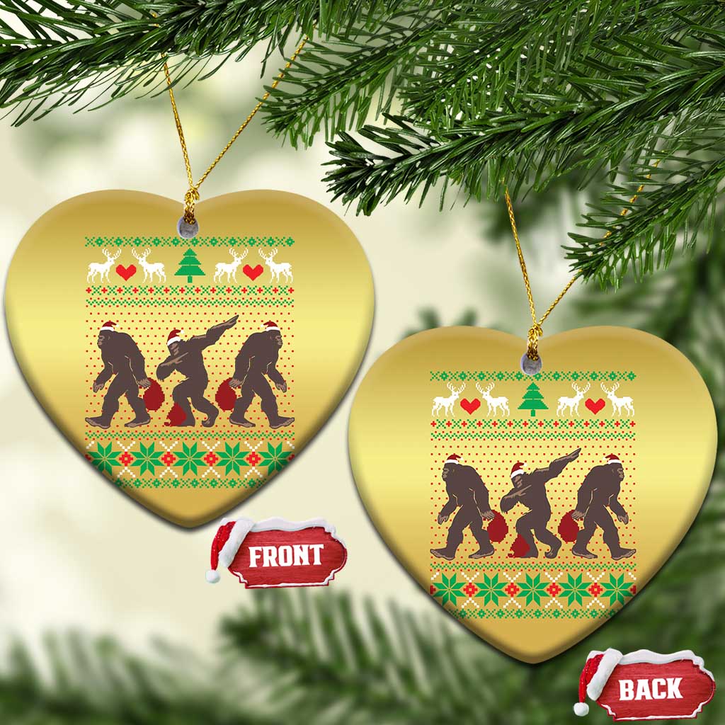 Funny Santa Bigfoot Squad Xmas Christmas Ornament - Wonder Print Shop