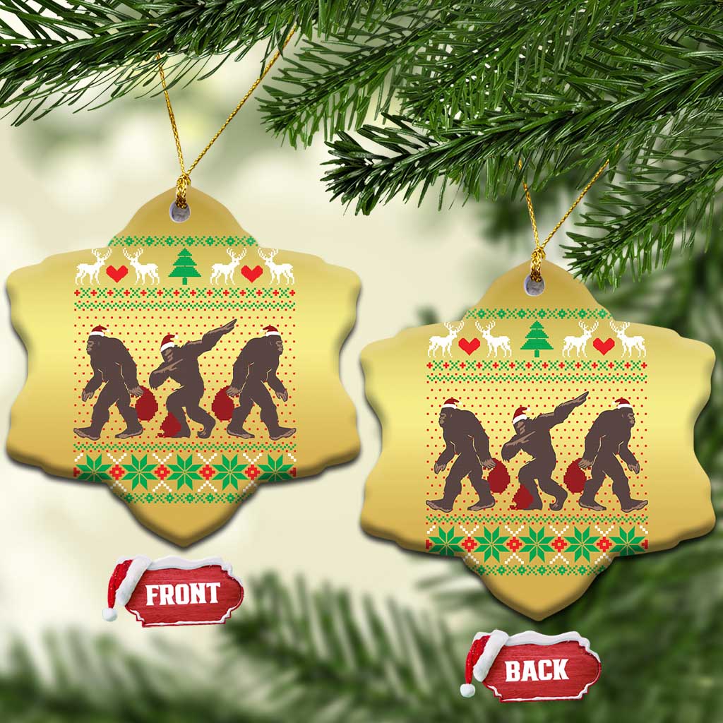Funny Santa Bigfoot Squad Xmas Christmas Ornament - Wonder Print Shop