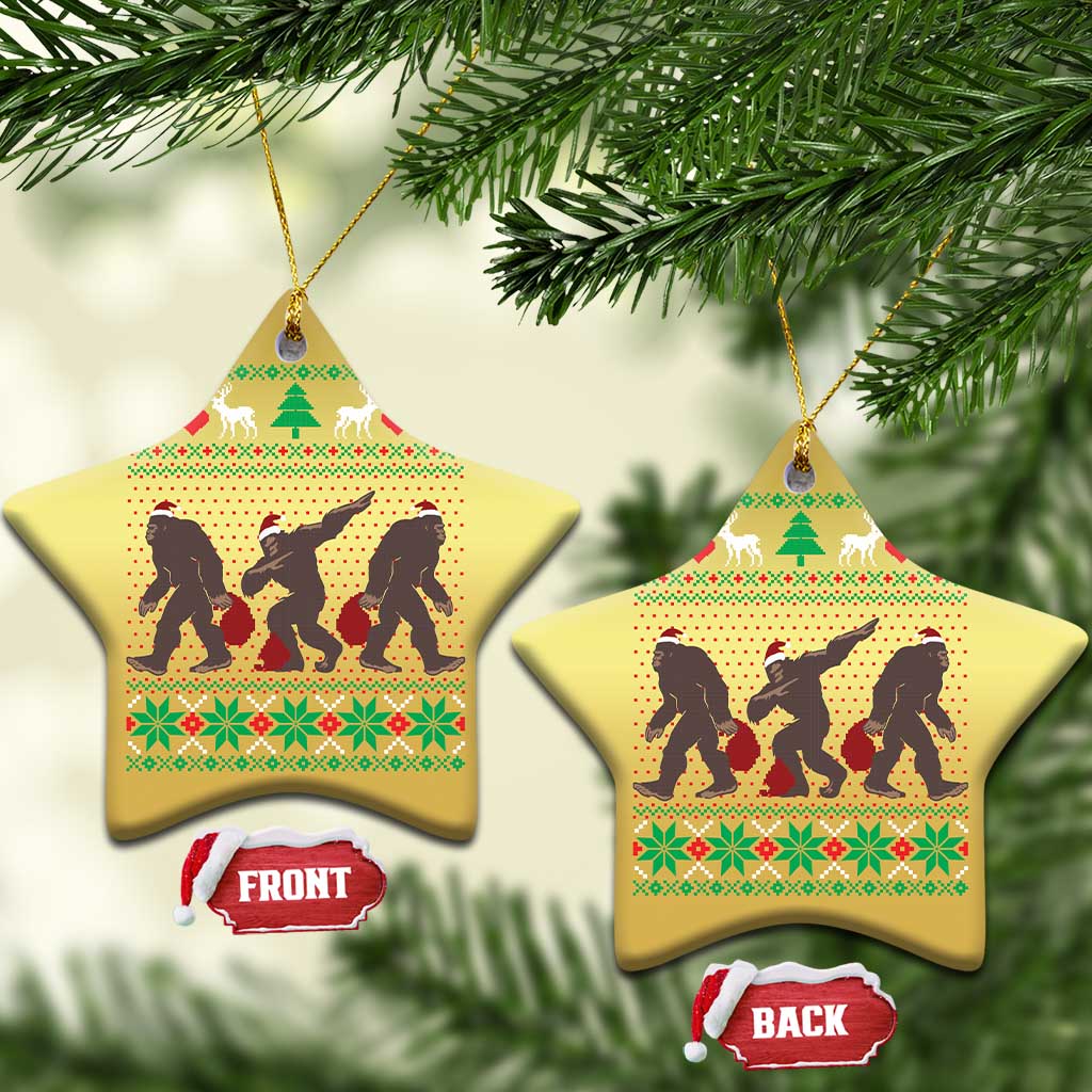 Funny Santa Bigfoot Squad Xmas Christmas Ornament - Wonder Print Shop