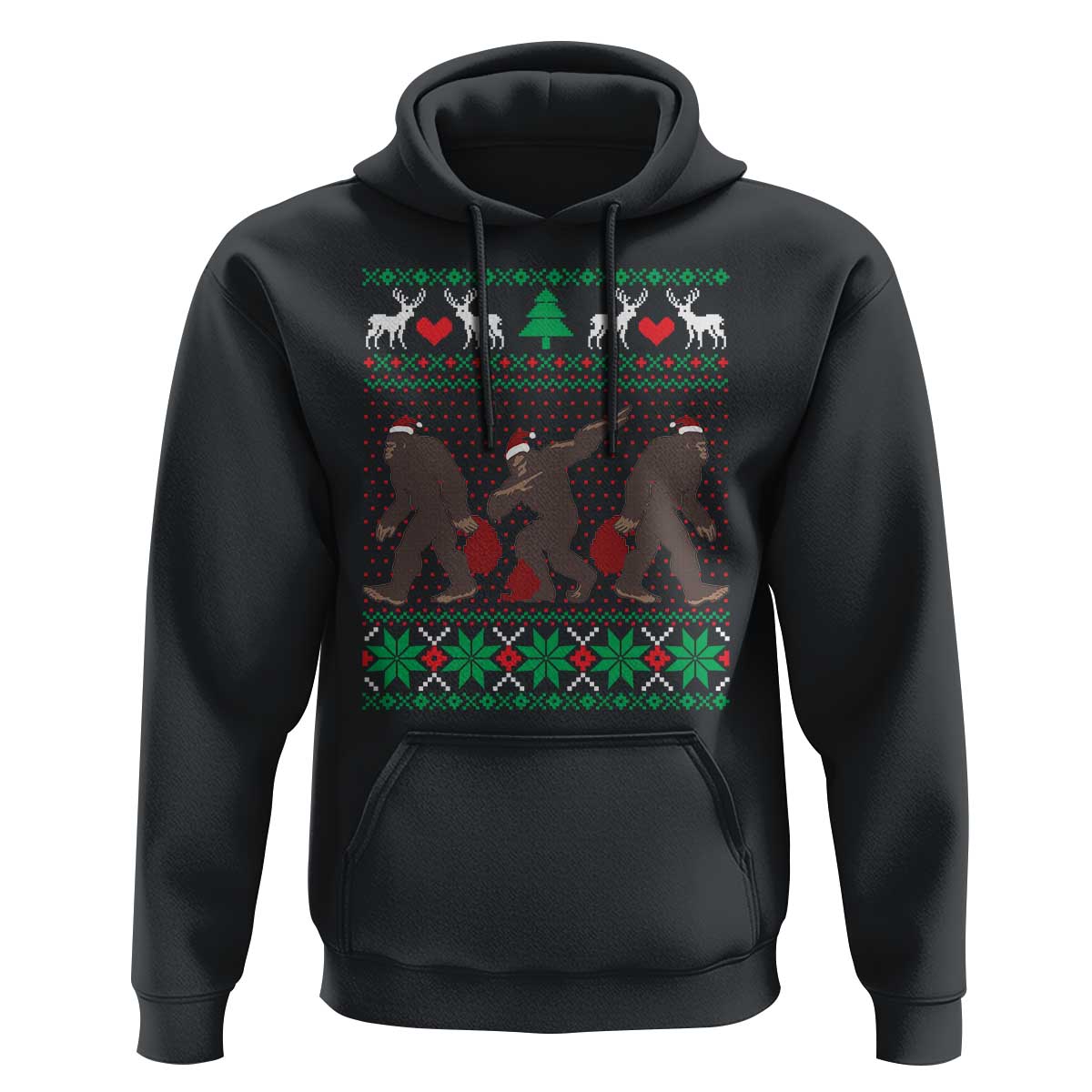 Funny Santa Bigfoot Squad Christmas Hoodie