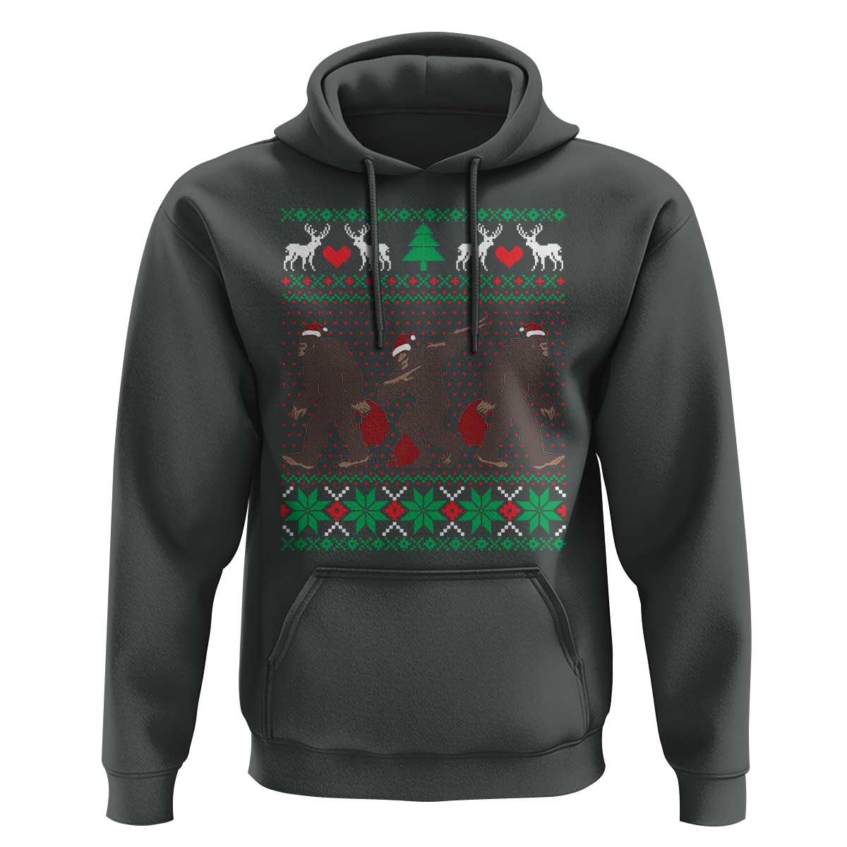 Funny Santa Bigfoot Squad Christmas Hoodie