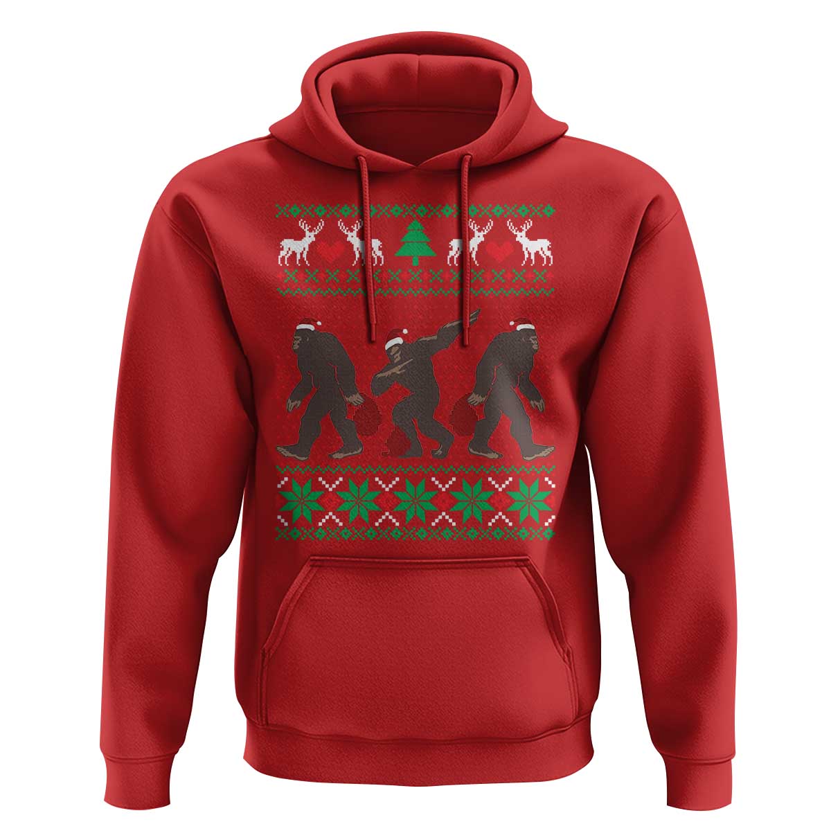 Funny Santa Bigfoot Squad Christmas Hoodie