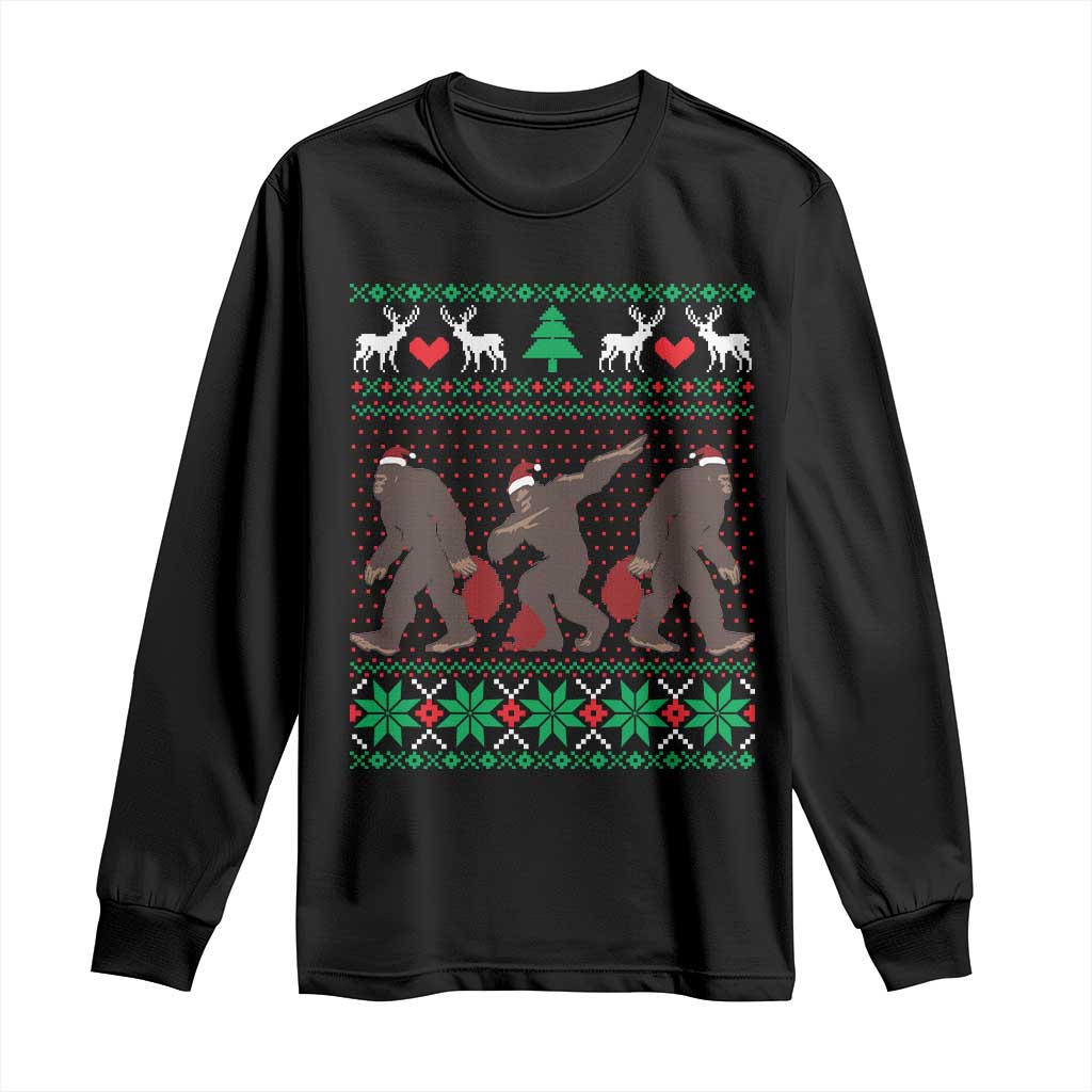 Funny Santa Bigfoot Squad Christmas Long Sleeve Shirt