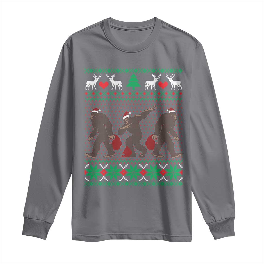 Funny Santa Bigfoot Squad Christmas Long Sleeve Shirt