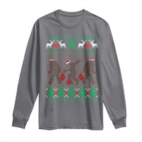 Funny Santa Bigfoot Squad Christmas Long Sleeve Shirt