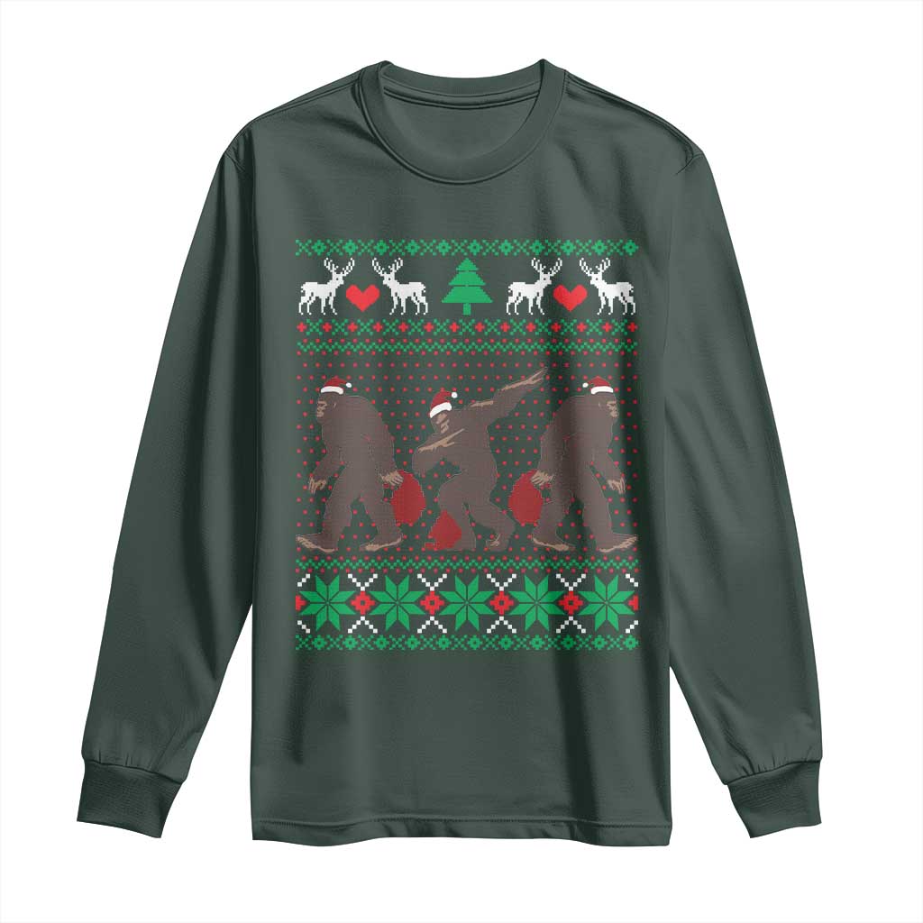 Funny Santa Bigfoot Squad Christmas Long Sleeve Shirt