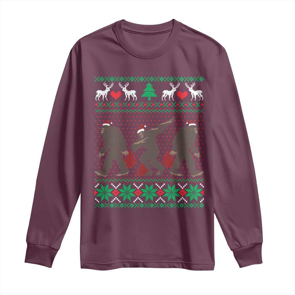 Funny Santa Bigfoot Squad Christmas Long Sleeve Shirt