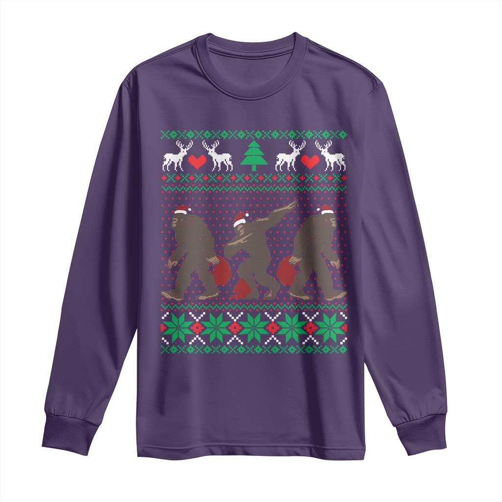 Funny Santa Bigfoot Squad Christmas Long Sleeve Shirt