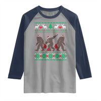 Funny Santa Bigfoot Squad Christmas Raglan Shirt - Wonder Print Shop