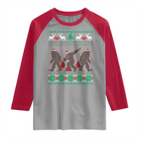 Funny Santa Bigfoot Squad Christmas Raglan Shirt - Wonder Print Shop