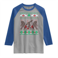 Funny Santa Bigfoot Squad Christmas Raglan Shirt - Wonder Print Shop