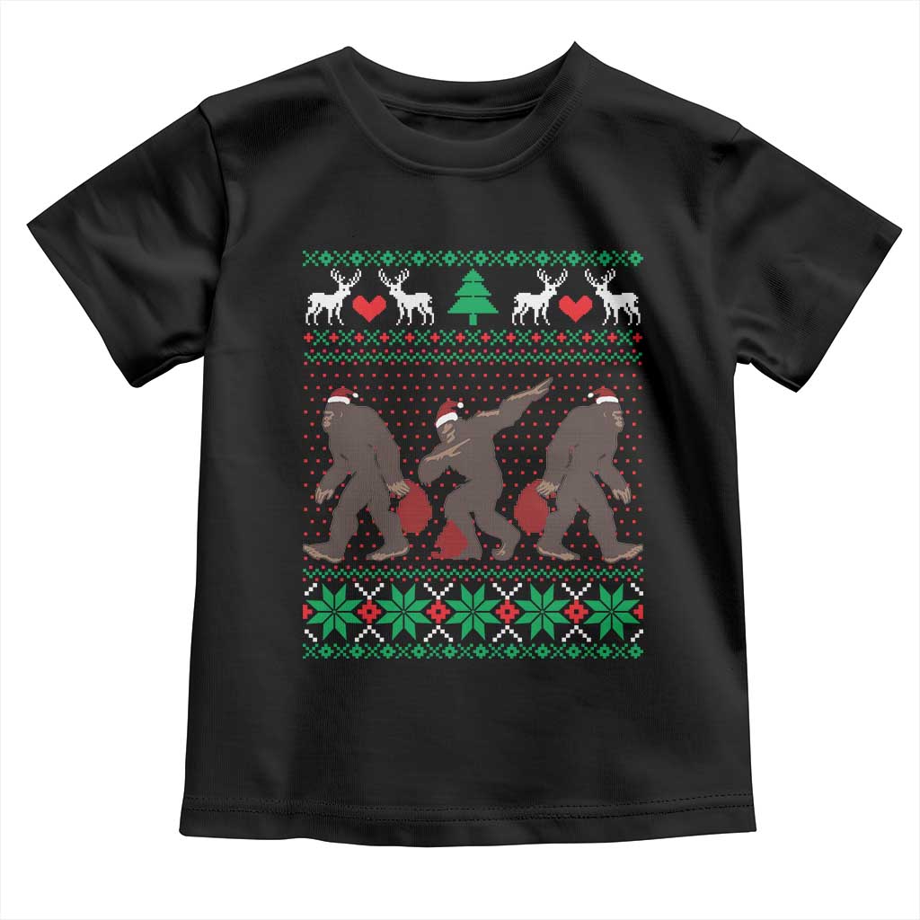 Funny Santa Bigfoot Squad Christmas Toddler T Shirt