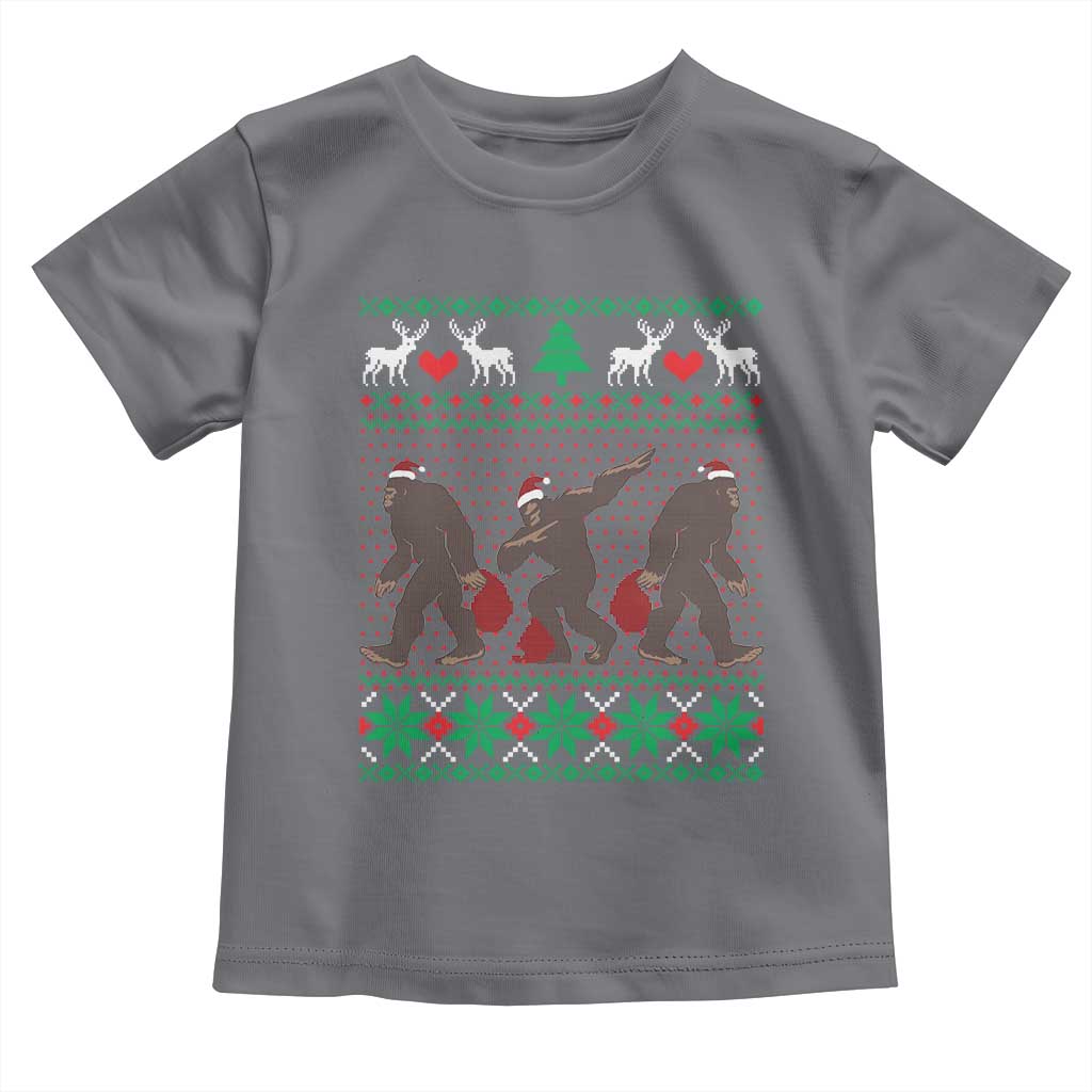 Funny Santa Bigfoot Squad Christmas Toddler T Shirt