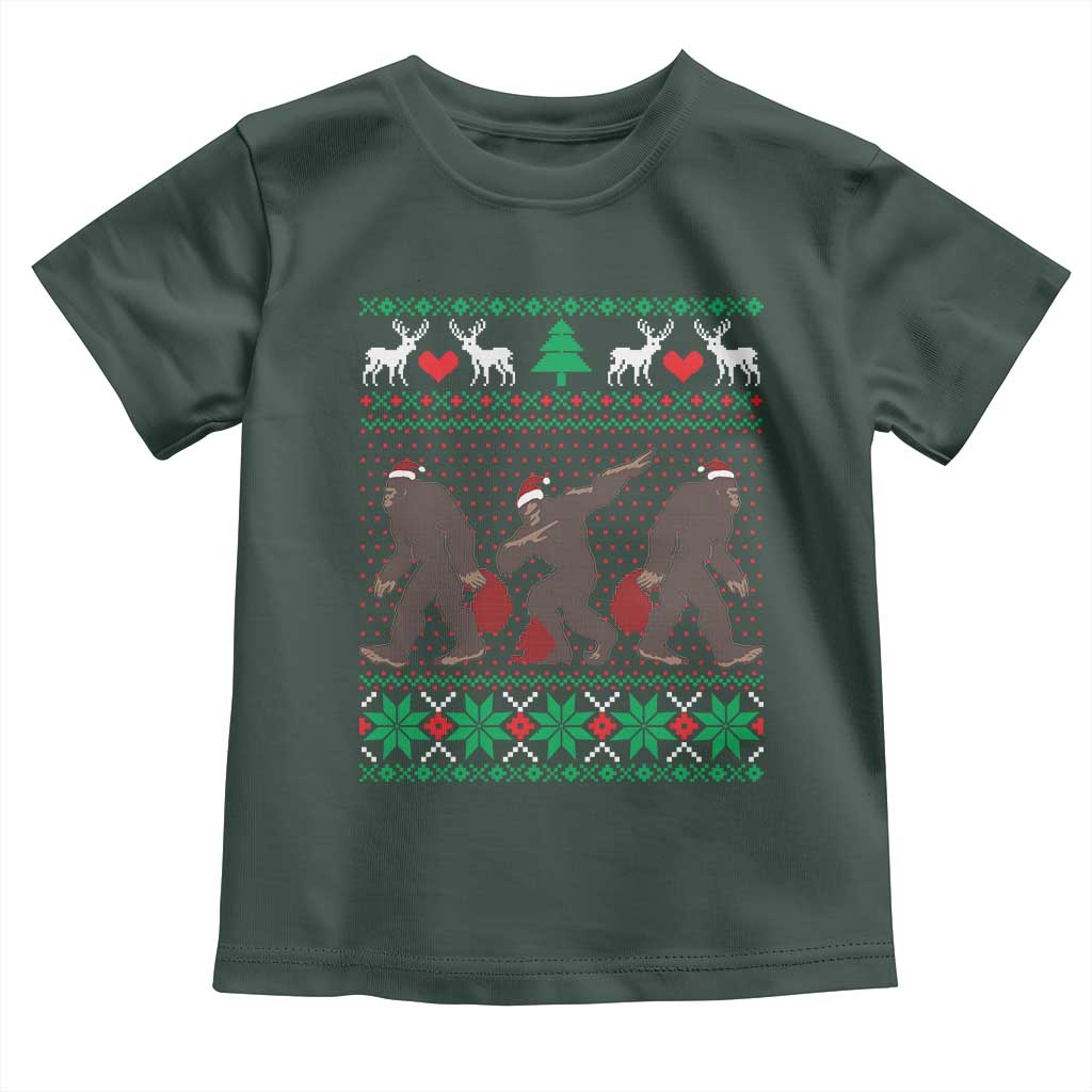 Funny Santa Bigfoot Squad Christmas Toddler T Shirt