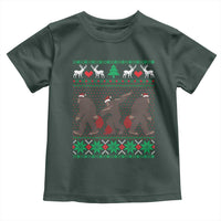Funny Santa Bigfoot Squad Christmas Toddler T Shirt