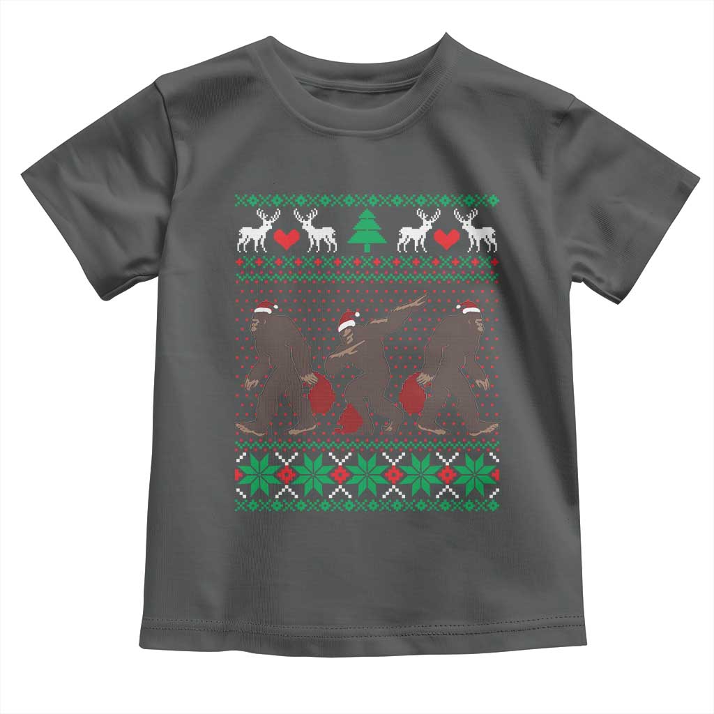 Funny Santa Bigfoot Squad Christmas Toddler T Shirt