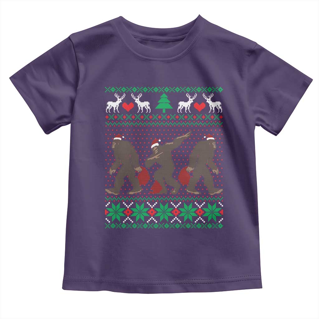 Funny Santa Bigfoot Squad Christmas Toddler T Shirt