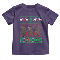 Funny Santa Bigfoot Squad Christmas Toddler T Shirt