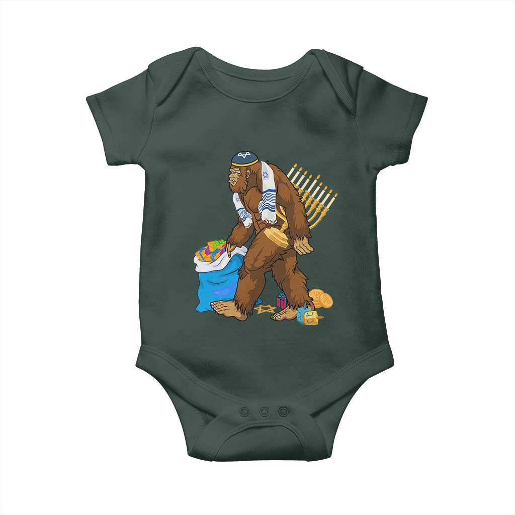 Funny Hanukkah Bigfoot Menorah David Stars Baby Onesie