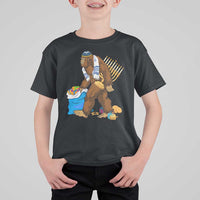 Funny Hanukkah Bigfoot Menorah David Stars T Shirt For Kid - Wonder Print Shop