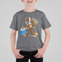 Funny Hanukkah Bigfoot Menorah David Stars T Shirt For Kid - Wonder Print Shop