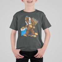 Funny Hanukkah Bigfoot Menorah David Stars T Shirt For Kid - Wonder Print Shop