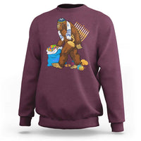 Funny Hanukkah Bigfoot Menorah David Stars Sweatshirt - Wonder Print Shop