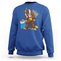 Funny Hanukkah Bigfoot Menorah David Stars Sweatshirt - Wonder Print Shop