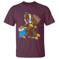 Funny Hanukkah Bigfoot Menorah David Stars T Shirt - Wonder Print Shop