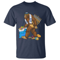 Funny Hanukkah Bigfoot Menorah David Stars T Shirt - Wonder Print Shop
