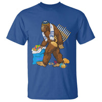 Funny Hanukkah Bigfoot Menorah David Stars T Shirt - Wonder Print Shop