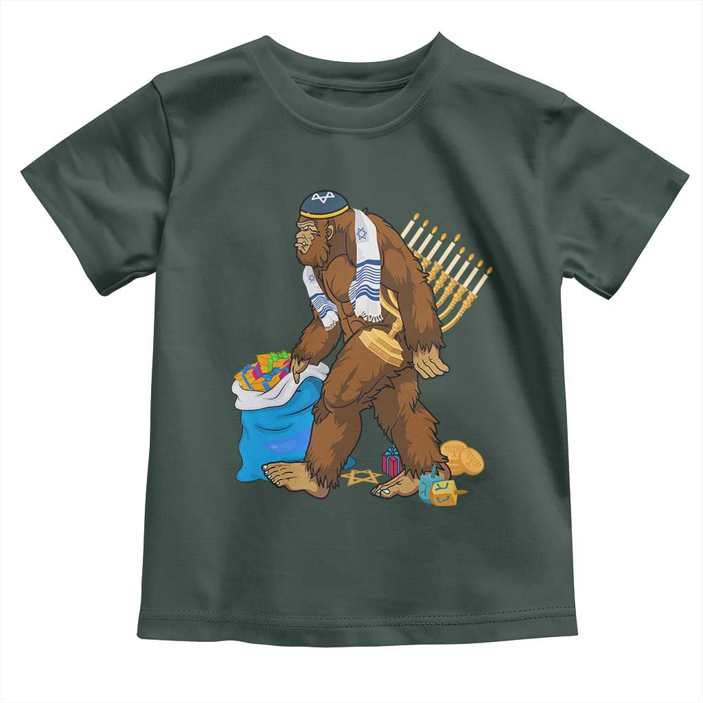 Funny Hanukkah Bigfoot Menorah David Stars Toddler T Shirt