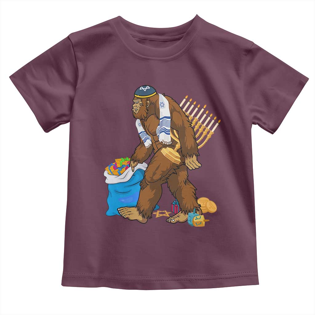Funny Hanukkah Bigfoot Menorah David Stars Toddler T Shirt