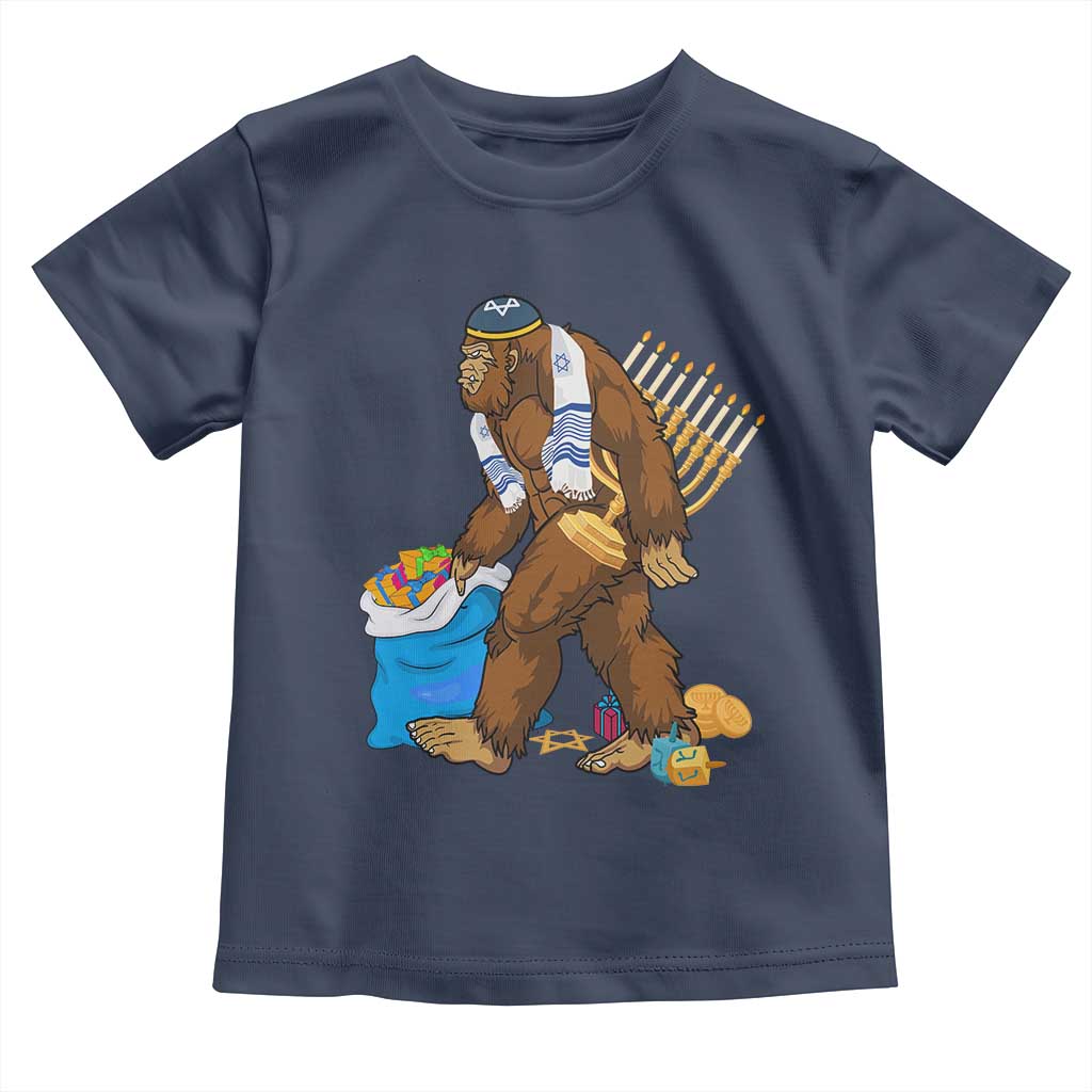 Funny Hanukkah Bigfoot Menorah David Stars Toddler T Shirt