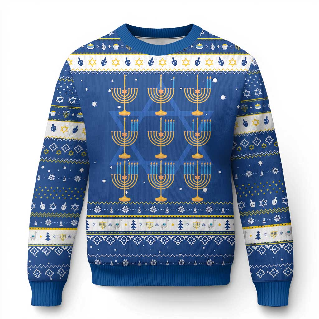 Funny Chanukah Menorah Chanukah Jewish Holiday Hanukkah Ugly Sweater - Wonder Print Shop