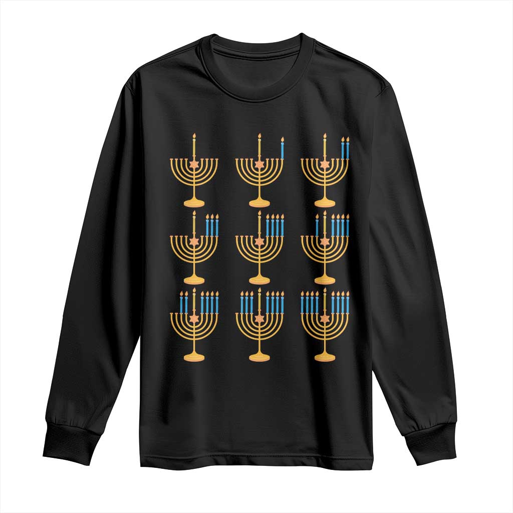 Funny Hanukkah Menorah Chanukah Jewish Holiday Long Sleeve Shirt