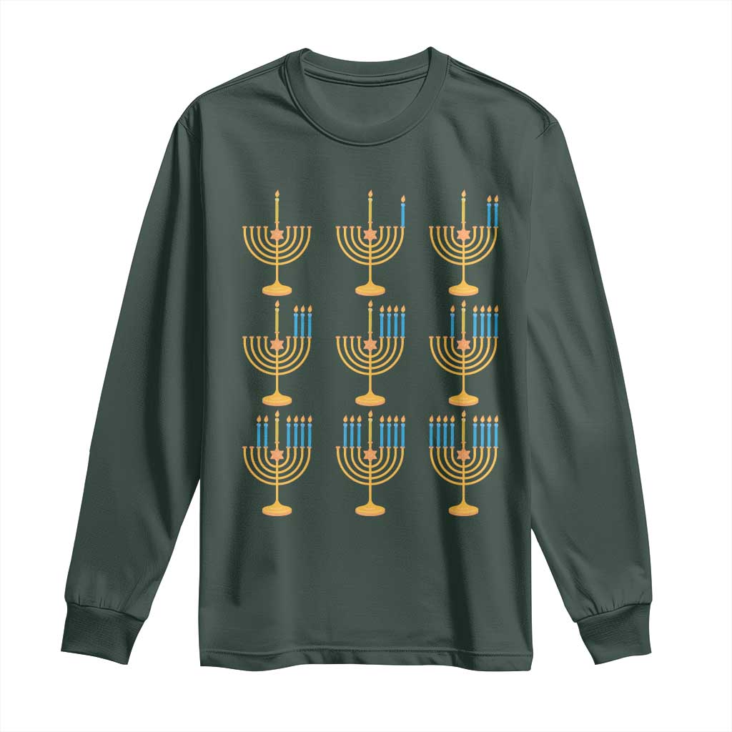 Funny Hanukkah Menorah Chanukah Jewish Holiday Long Sleeve Shirt