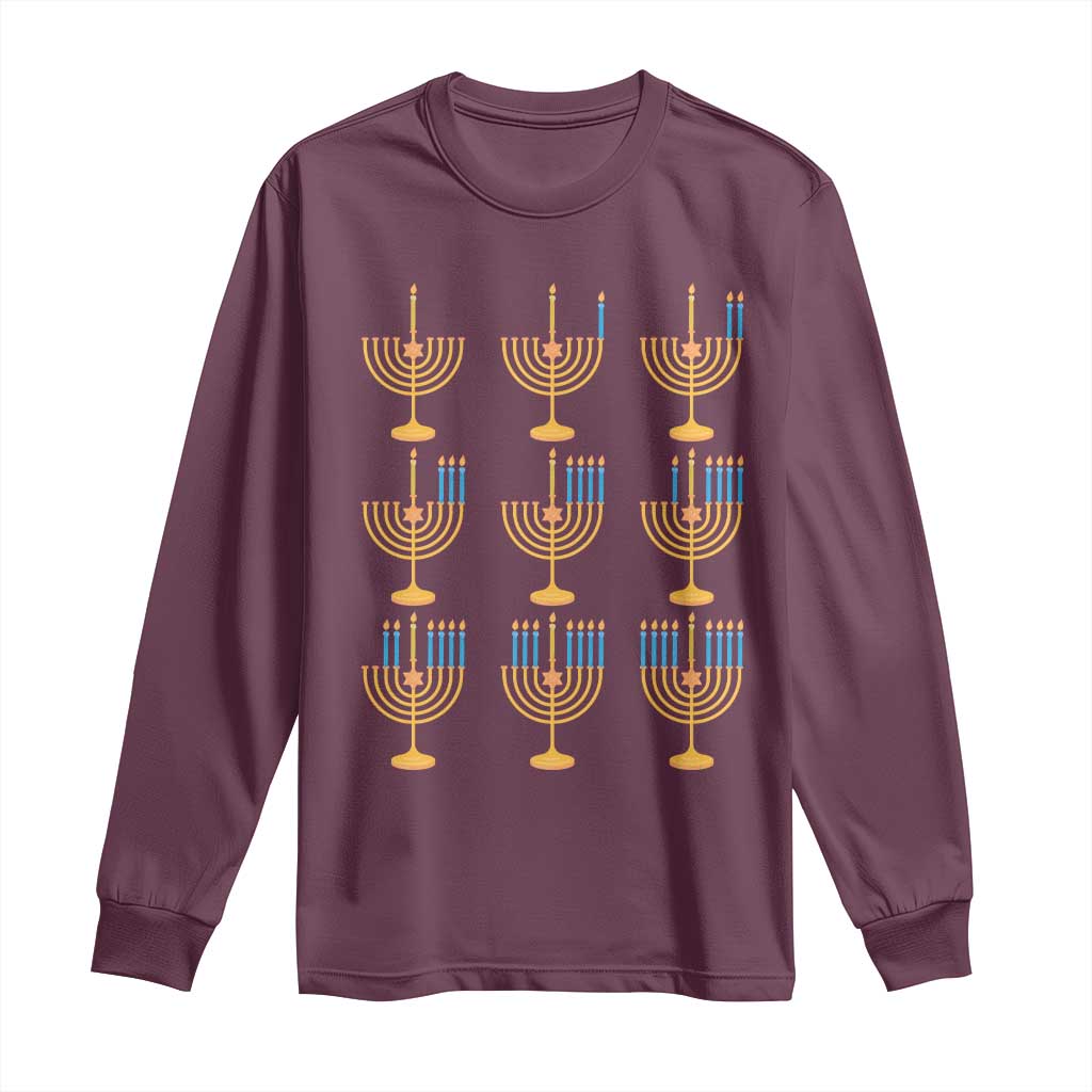 Funny Hanukkah Menorah Chanukah Jewish Holiday Long Sleeve Shirt