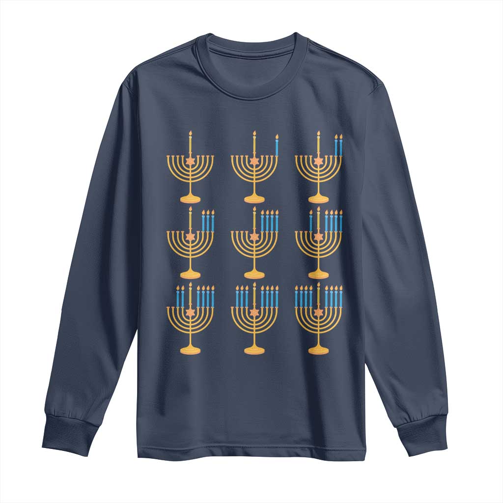 Funny Hanukkah Menorah Chanukah Jewish Holiday Long Sleeve Shirt