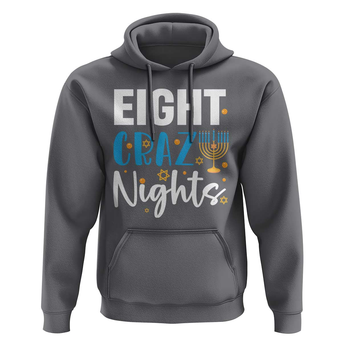 Funny Hanukkah Eight Crazy Nights Hoodie Menorah David Stars