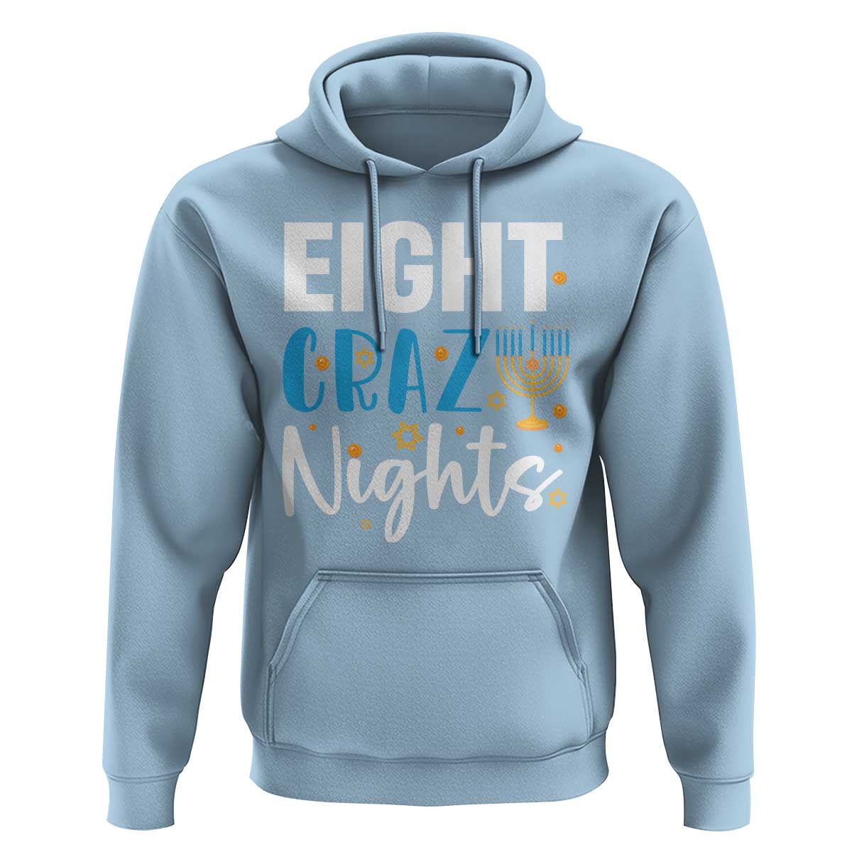 Funny Hanukkah Eight Crazy Nights Hoodie Menorah David Stars