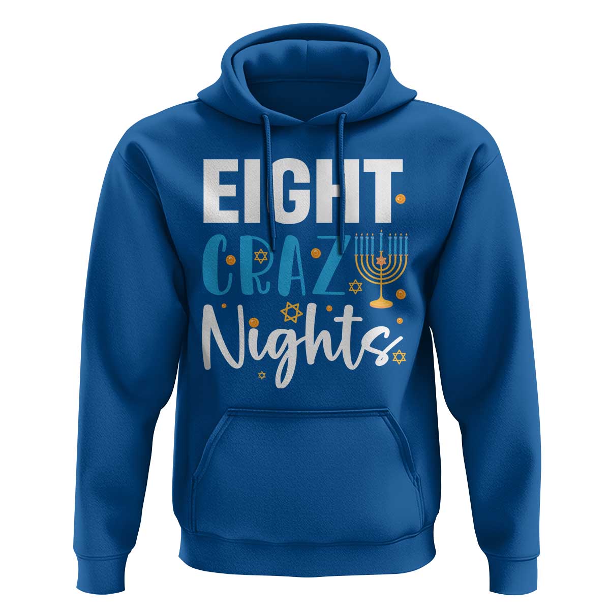Funny Hanukkah Eight Crazy Nights Hoodie Menorah David Stars