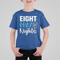 Funny Hanukkah Eight Crazy Nights T Shirt For Kid Menorah David Stars - Wonder Print Shop