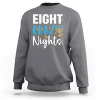 Funny Hanukkah Eight Crazy Nights Sweatshirt Menorah David Stars - Wonder Print Shop