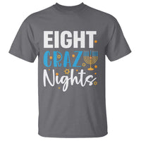Funny Hanukkah Eight Crazy Nights T Shirt Menorah David Stars - Wonder Print Shop