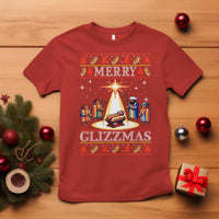 Funny Merry Glizzmas T Shirt Hot Dog Christmas Nativity Scene - Wonder Print Shop